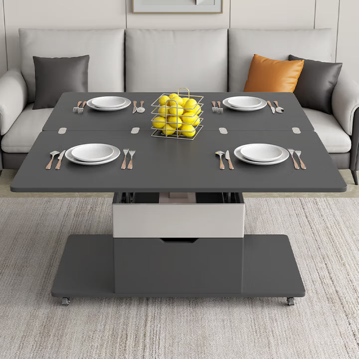 ✨Lift Top Coffee Table with 4 Stools, Multifunctional Coffee Table with Storage Space, Pop Up Coffee Table for Living Room
