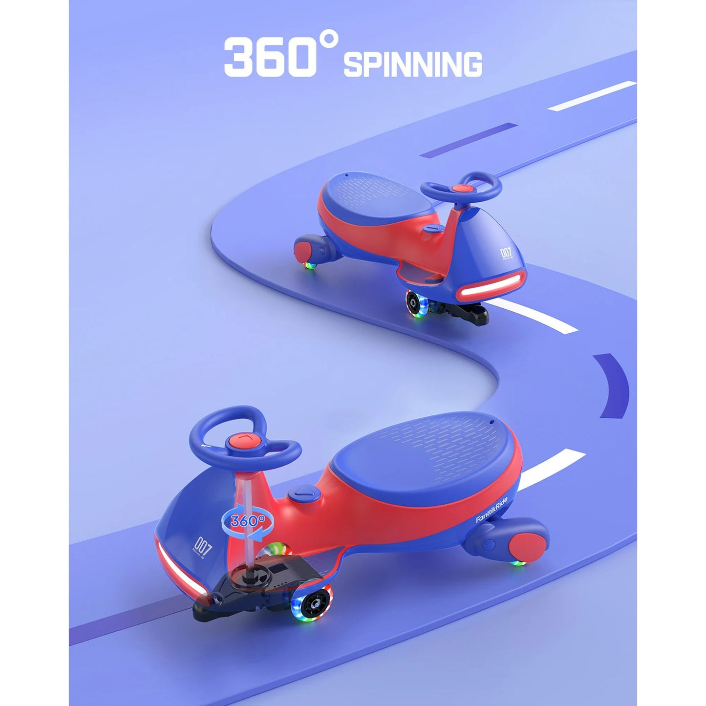 ⚡Electric Wiggle Car with Pedal, 2-in-1 Kids Ride On Toy, Rechargeable Battery, Anti-Rollover, Flashing Wheels, Bluetooth Music