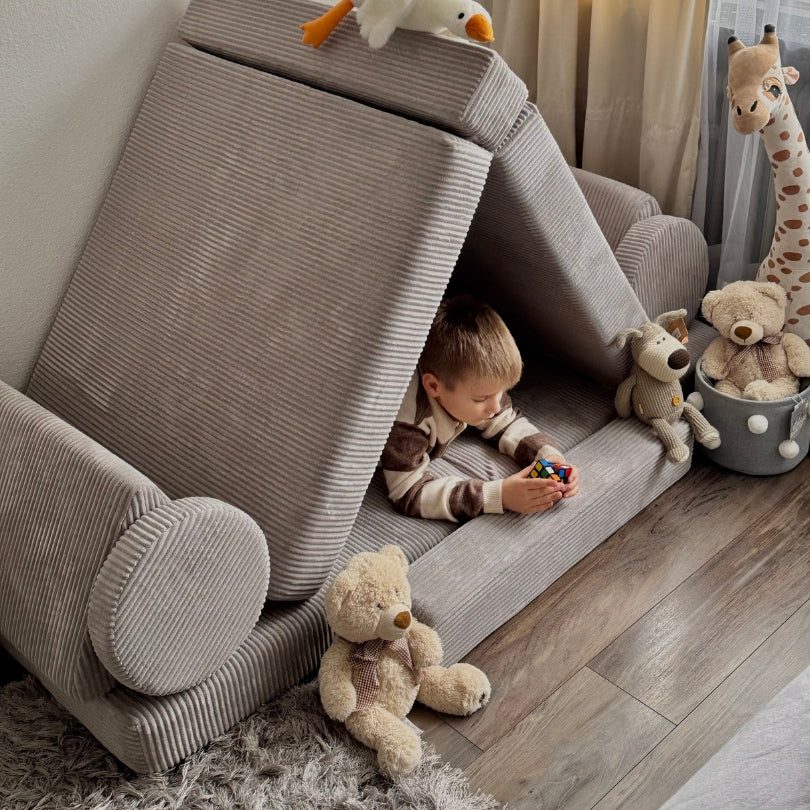🎈Modular Kids Play Couch, Kids Couch Building Fort for Playroom Bedroom, Play Sofa Pure Corduroy for Boys and Girls