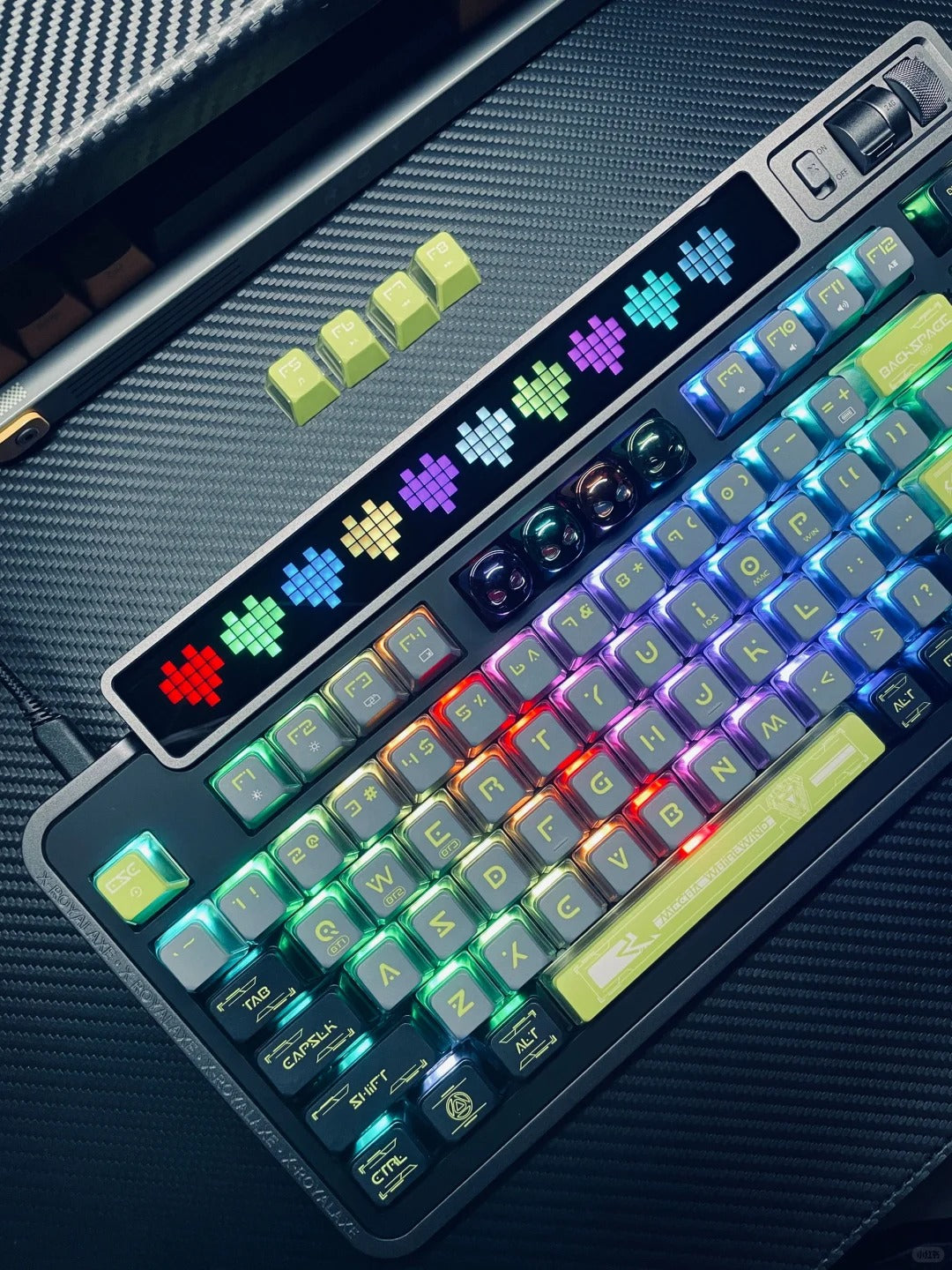 ⌨Wireless Mechanical Keyboard with RGB LED Matrix Panel