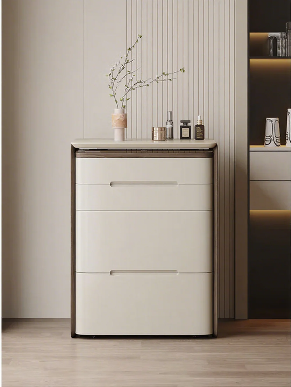 🌟Bedside Table Dressing Table Storage Integrated and Bedroom Flip Over Makeup Table