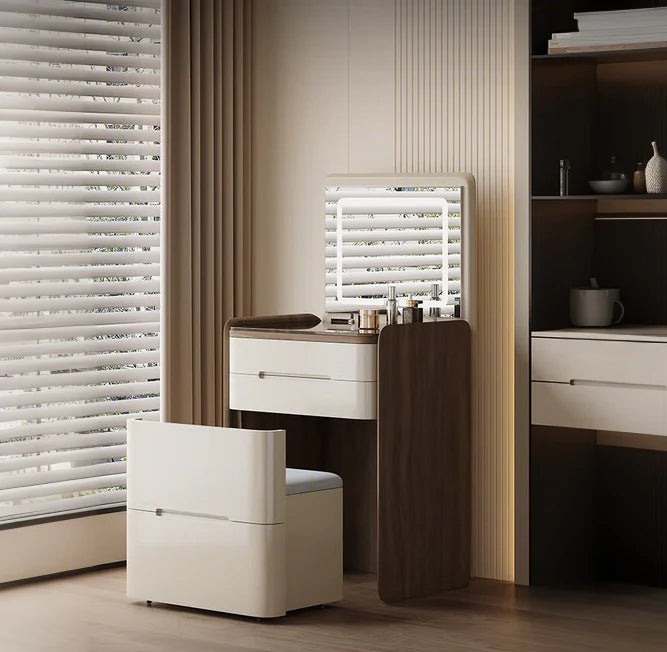 🌟Bedside Table Dressing Table Storage Integrated and Bedroom Flip Over Makeup Table