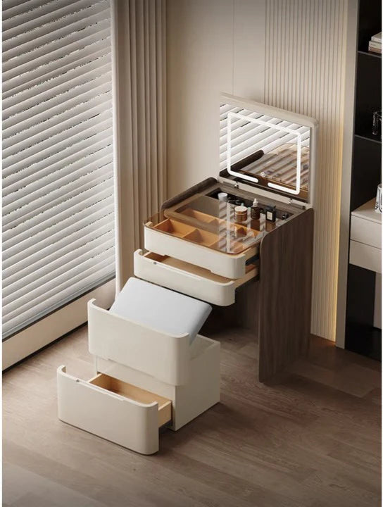 🌟Bedside Table Dressing Table Storage Integrated and Bedroom Flip Over Makeup Table