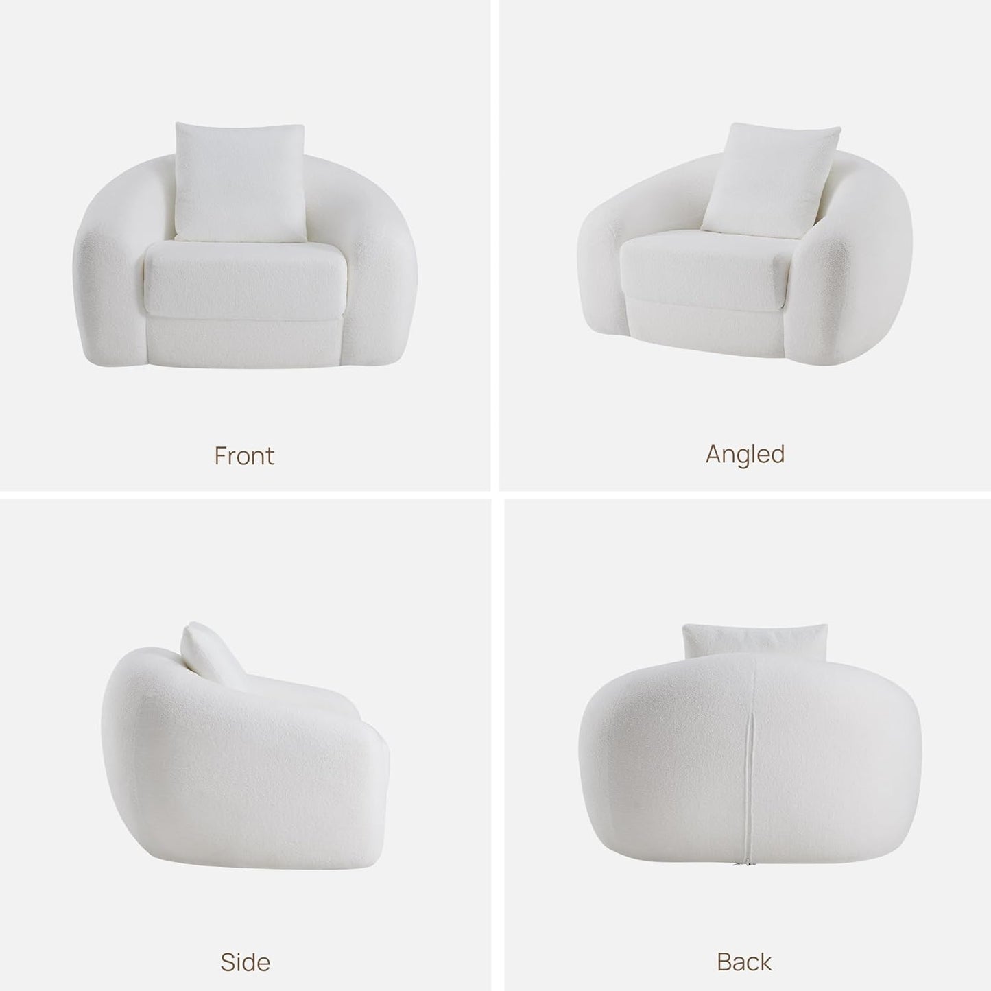 ✨Curved Convertible Sofa Couch Bed for Living Room, Futon Cloud Boneless Sleeper Chair, Pull Out Floor Couch with Deep Seet Single Sofa Foam Lounger, No Assembly for Bedroom Apartment