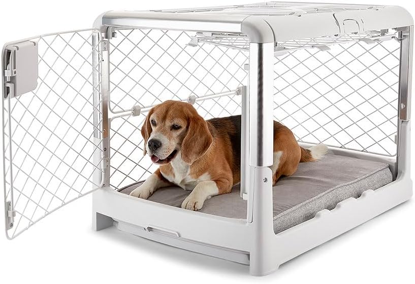Collapsible Dog Crate with Wheels, Premium Portable Dog Crate