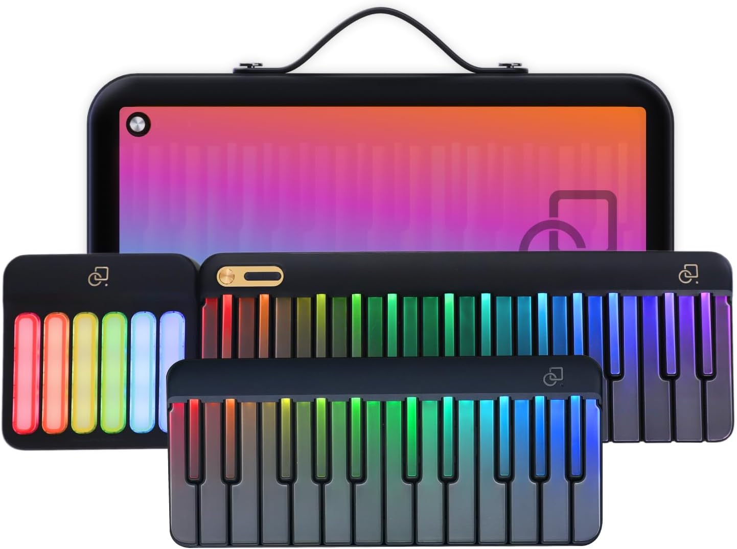 🎶Smart Piano Keyboard,Rainbow LED Lights&Free Apps, 256 Voices,100+ Auto Chords,MIDI Support,59-Key Digital Piano for Beginners,Gift for Birthdays or Holidays