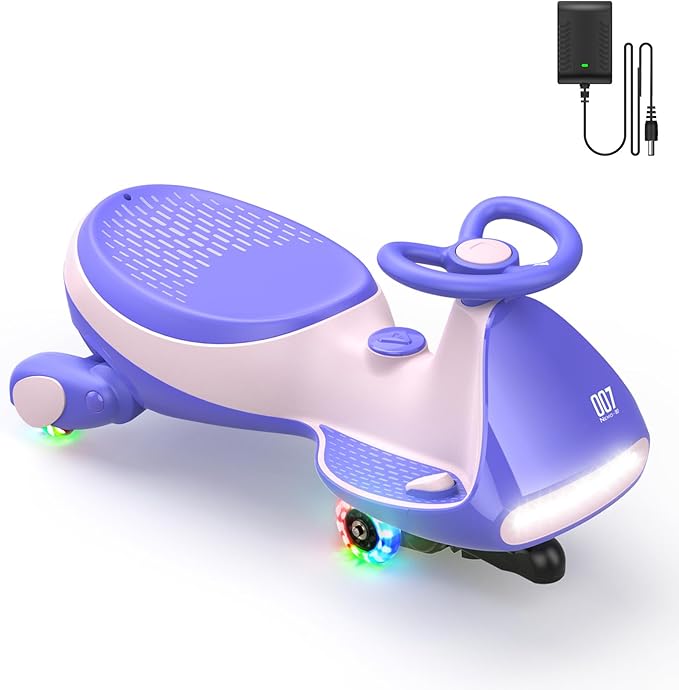 ⚡Electric Wiggle Car with Pedal, 2-in-1 Kids Ride On Toy, Rechargeable Battery, Anti-Rollover, Flashing Wheels, Bluetooth Music