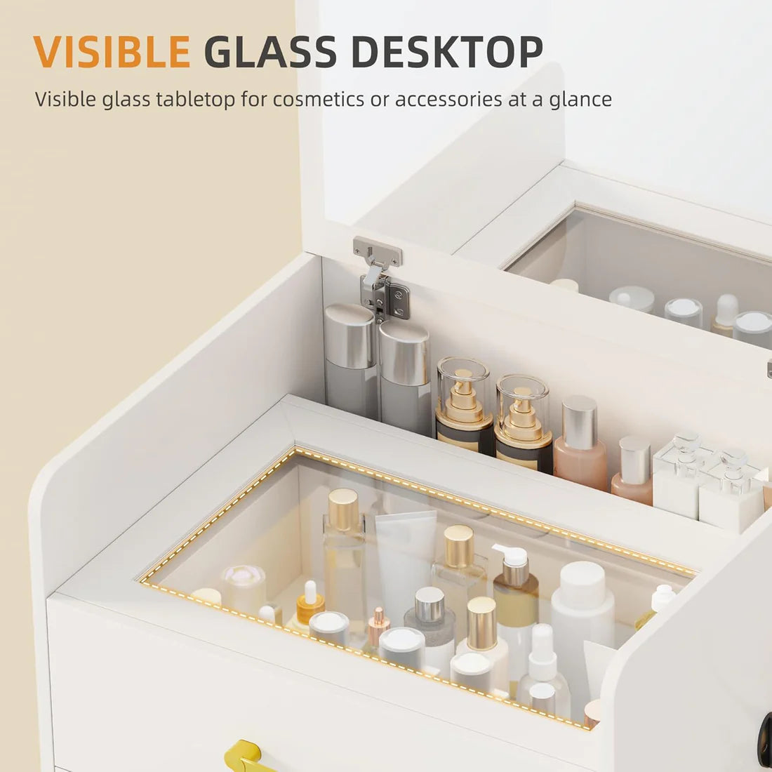 🌟Bedside Table Dressing Table Storage Integrated and Bedroom Flip Over Makeup Table