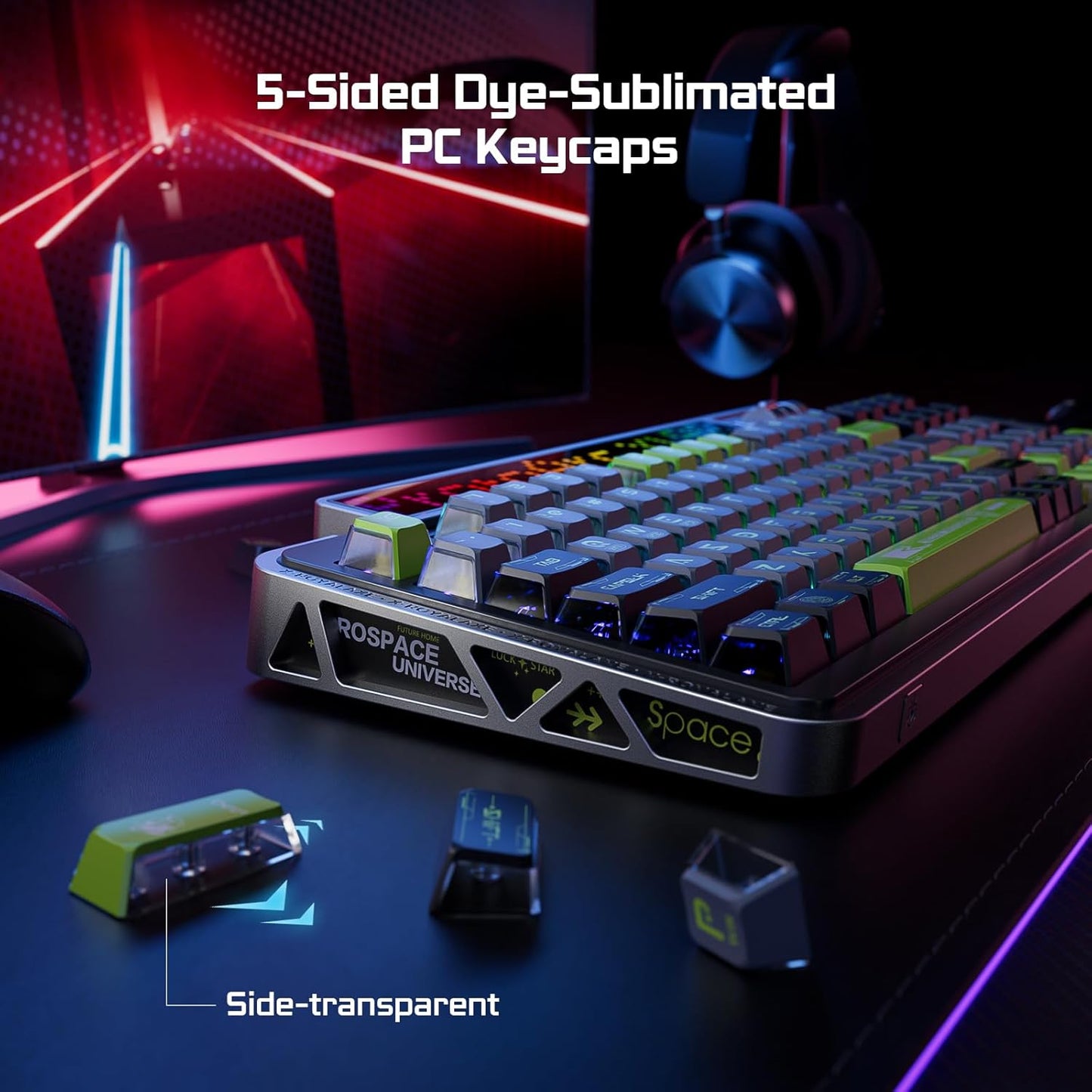 ⌨Wireless Mechanical Keyboard with RGB LED Matrix Panel