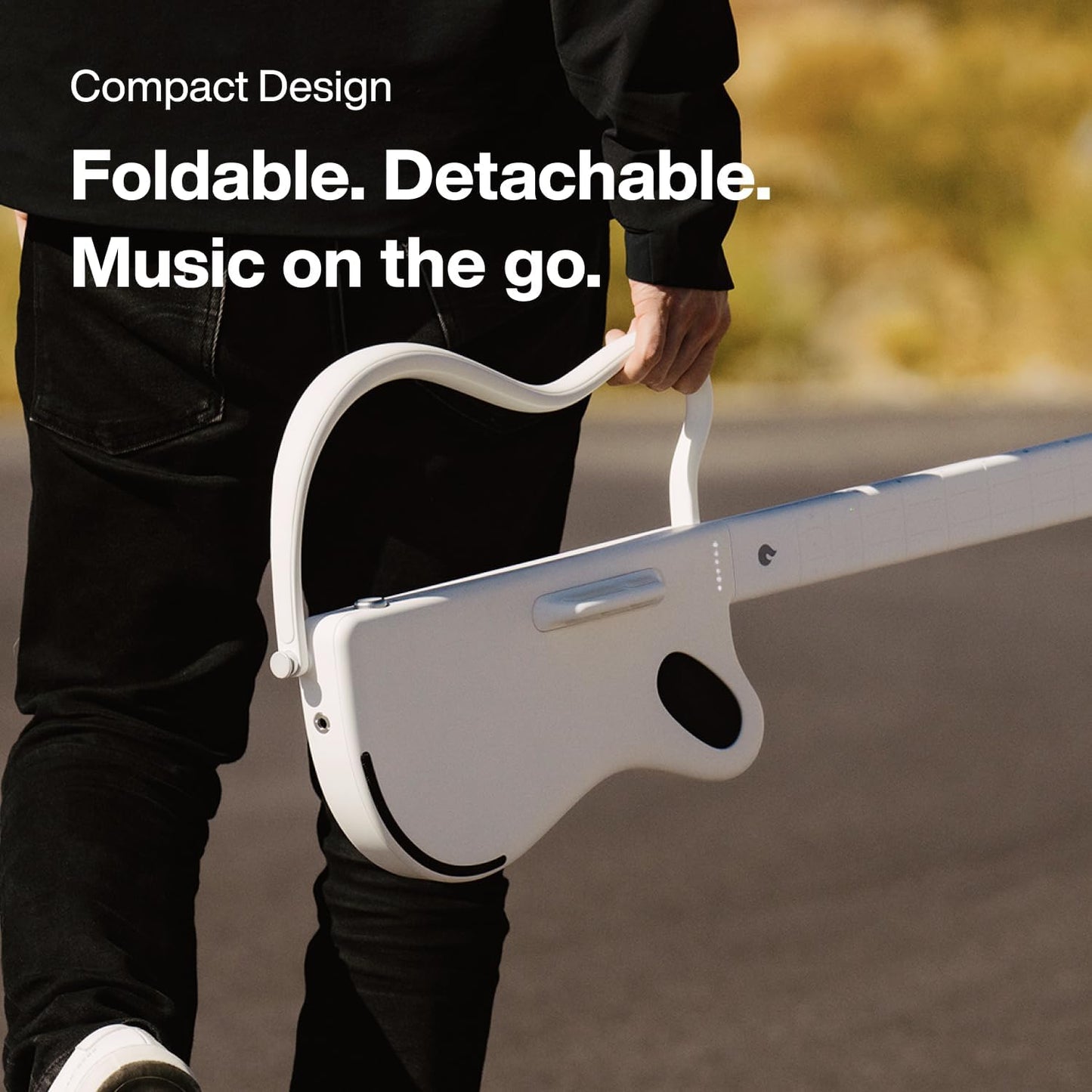 🎸Stringless Smart Guitar, No Strings Attached, Hundreds of Instrument Presets, Onboard Speaker, Foldable, Detachable