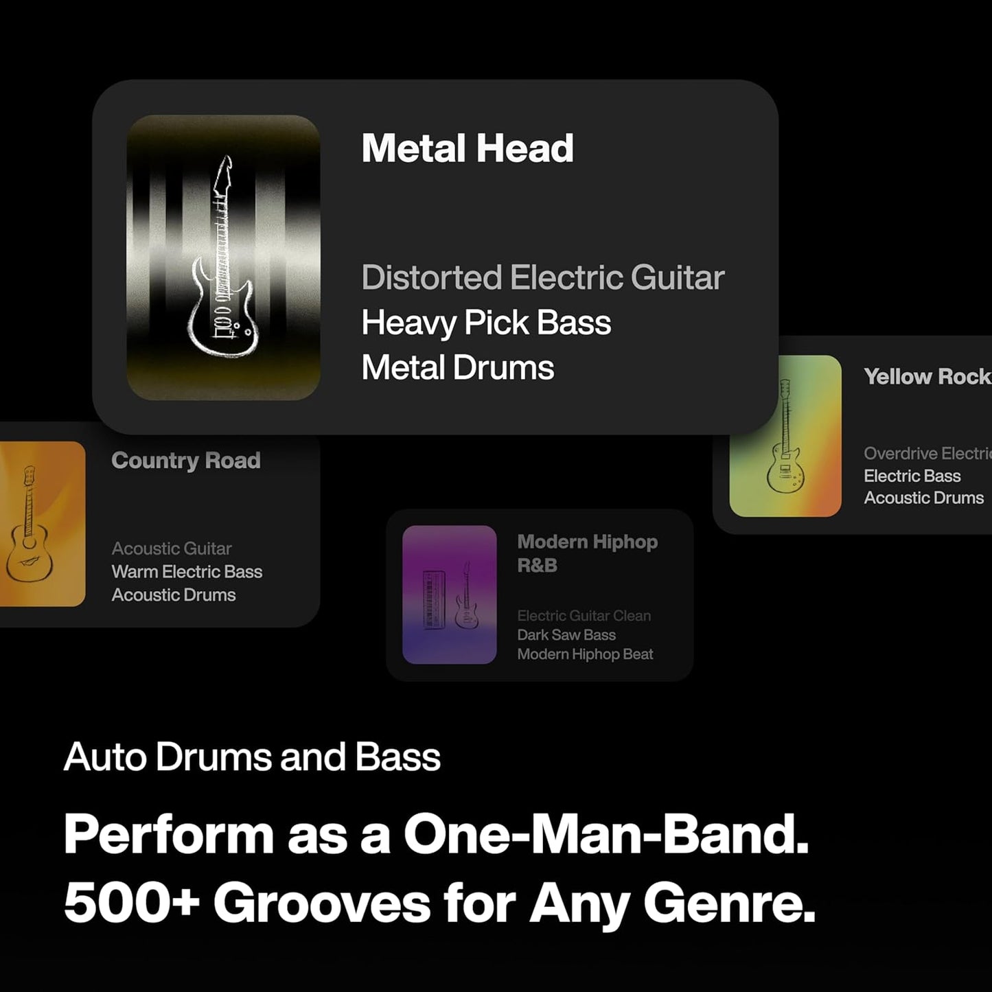 🎸Stringless Smart Guitar, No Strings Attached, Hundreds of Instrument Presets, Onboard Speaker, Foldable, Detachable