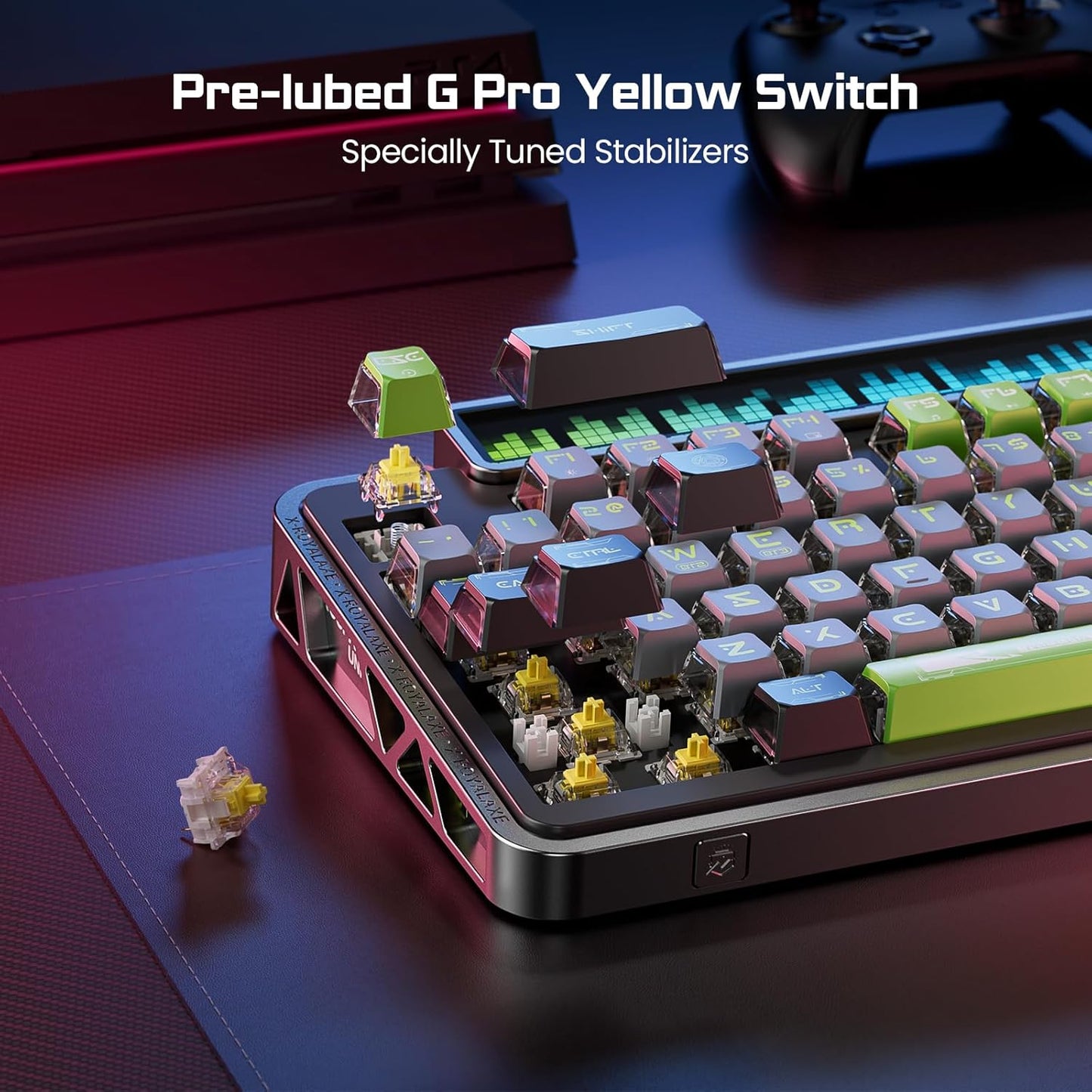 ⌨Wireless Mechanical Keyboard with RGB LED Matrix Panel