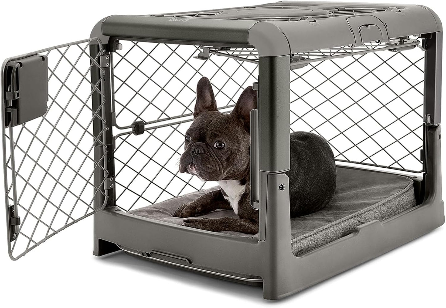 Collapsible Dog Crate with Wheels, Premium Portable Dog Crate