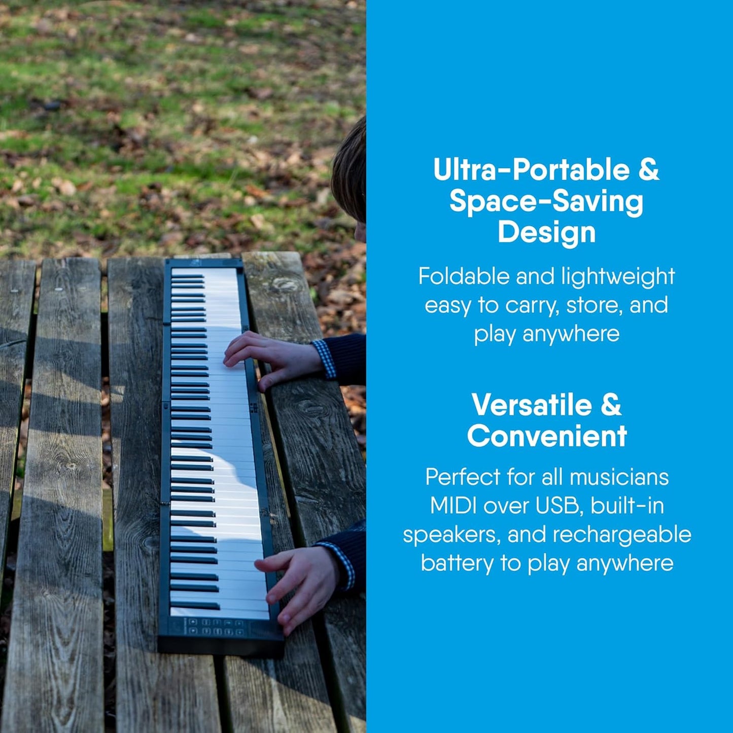 🎹Portable Foldable Digital Piano With 88 Keys USB MIDI Controller With Rechargeable Battery