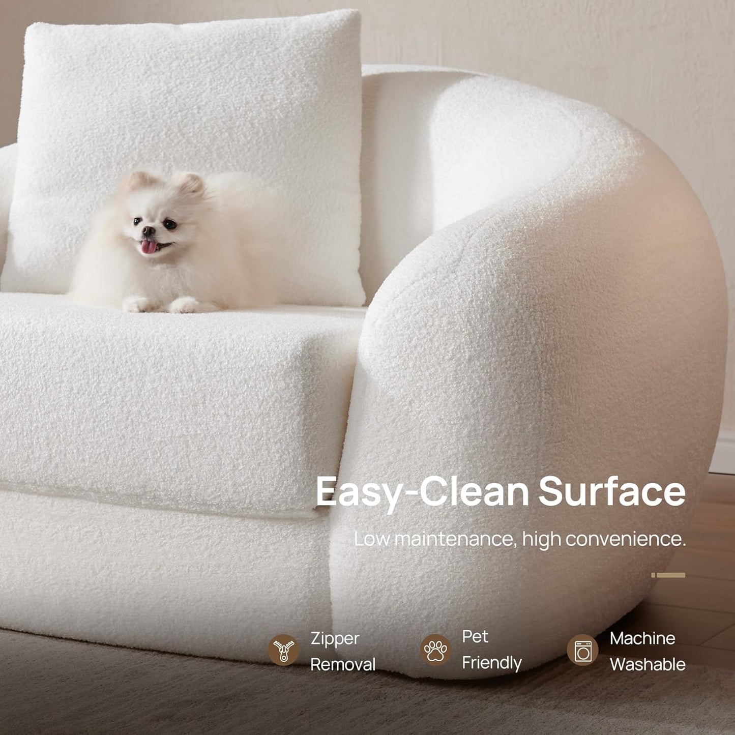 ✨Curved Convertible Sofa Couch Bed for Living Room, Futon Cloud Boneless Sleeper Chair, Pull Out Floor Couch with Deep Seet Single Sofa Foam Lounger, No Assembly for Bedroom Apartment