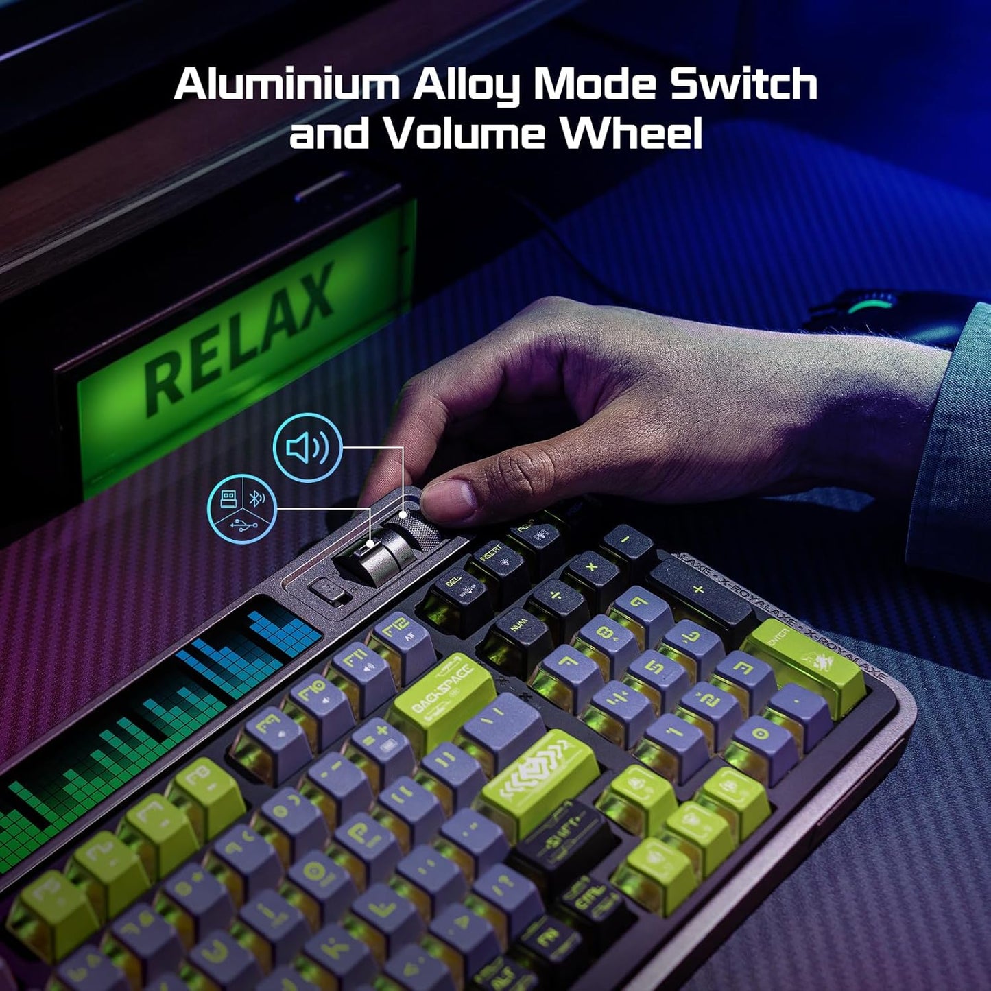 ⌨Wireless Mechanical Keyboard with RGB LED Matrix Panel
