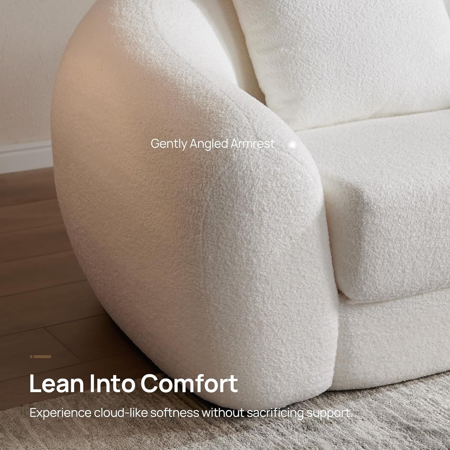 ✨Curved Convertible Sofa Couch Bed for Living Room, Futon Cloud Boneless Sleeper Chair, Pull Out Floor Couch with Deep Seet Single Sofa Foam Lounger, No Assembly for Bedroom Apartment