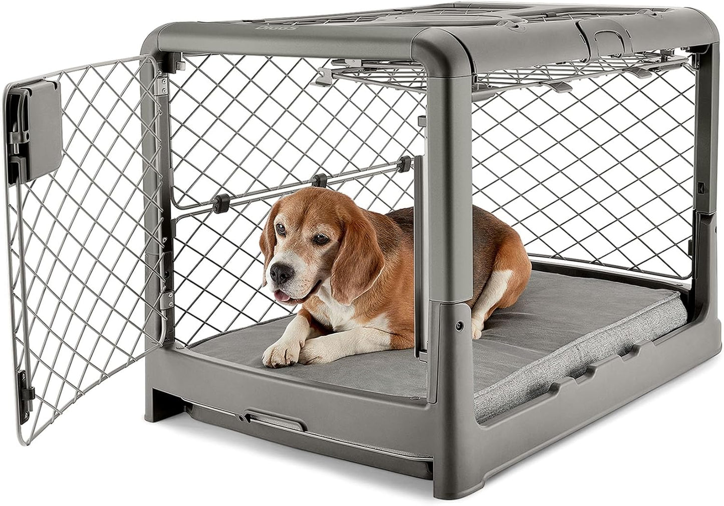 Collapsible Dog Crate with Wheels, Premium Portable Dog Crate
