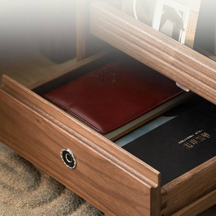 ✨Wooden bedside table, Smart Nightstand with Fingerprint Lock and Charging Station