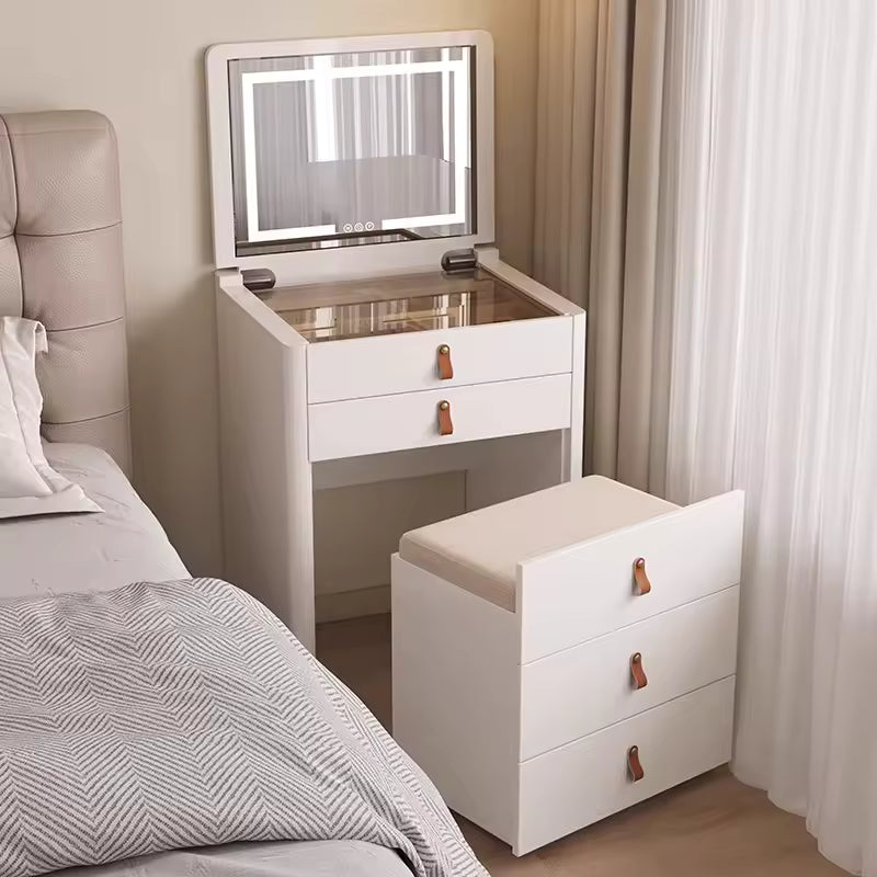 🌟Bedside Table Dressing Table Storage Integrated and Bedroom Flip Over Makeup Table