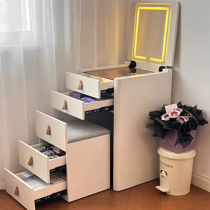 🌟Bedside Table Dressing Table Storage Integrated and Bedroom Flip Over Makeup Table