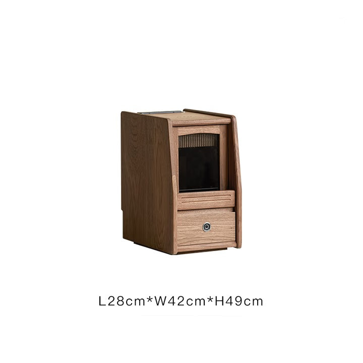 ✨Wooden bedside table, Smart Nightstand with Fingerprint Lock and Charging Station