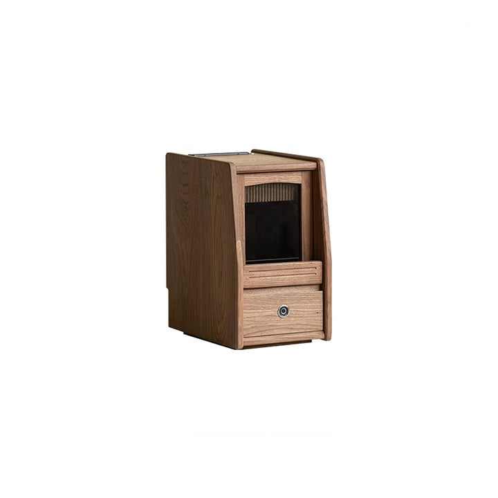✨Wooden bedside table, Smart Nightstand with Fingerprint Lock and Charging Station