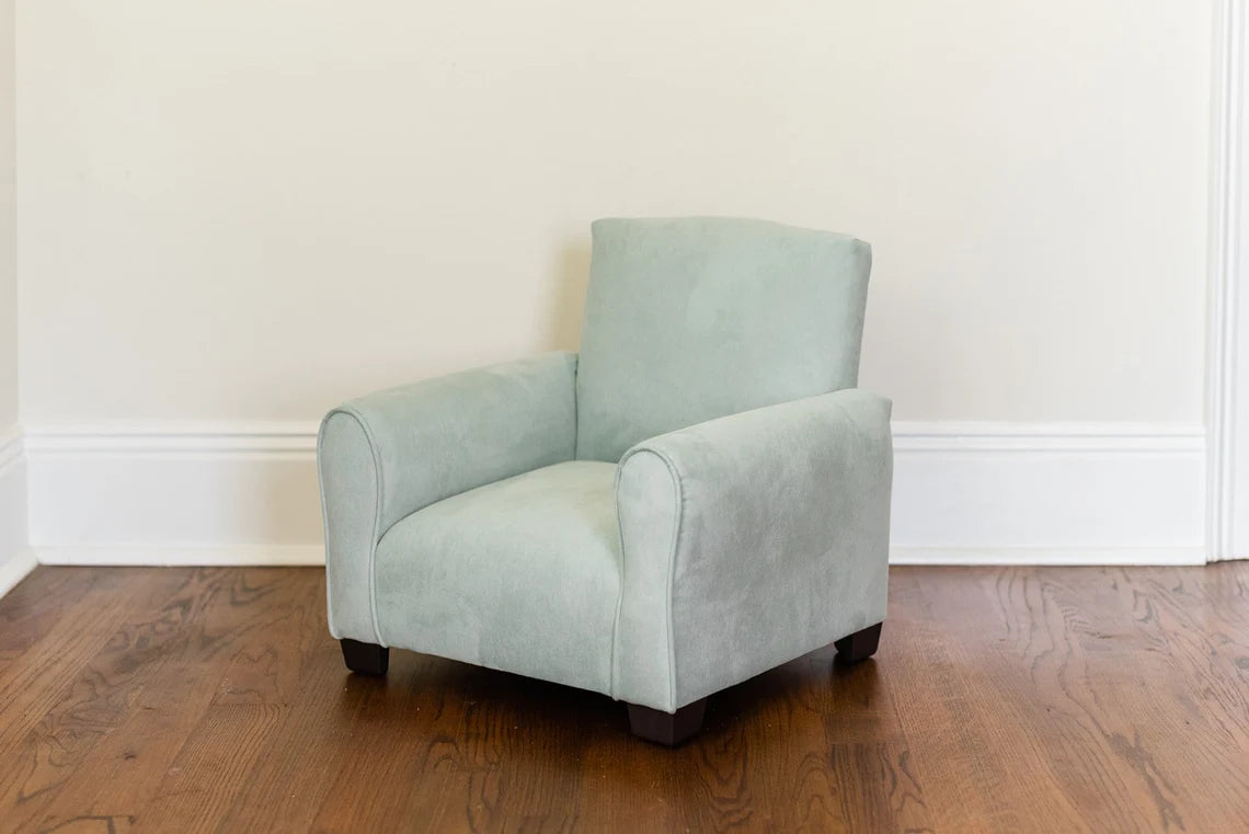 Personalized Child's Upholstered Rocking Chair / Kids Chair - Seafoam Green Suede