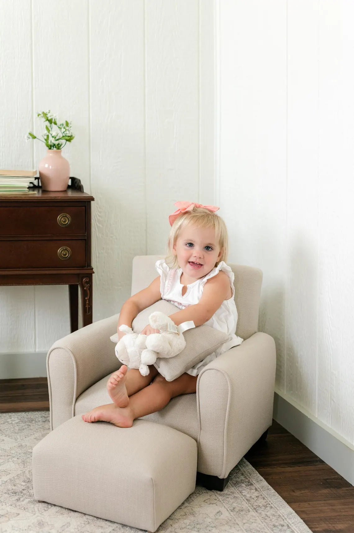 Personalized Kids Rocking Chair / Kids Chair - Oatmeal/Beige