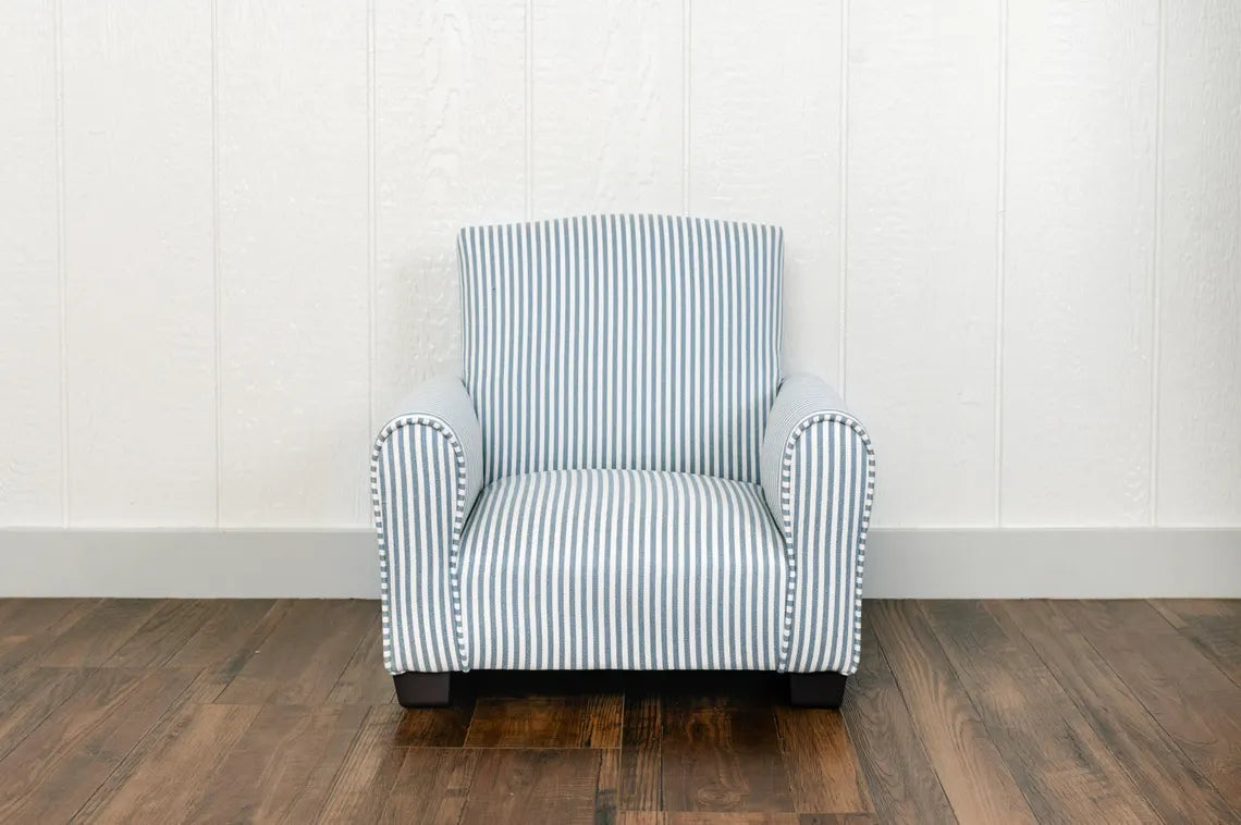 Personalized Kids Rocking Chair / Toddler Chair - Blue/White Striped