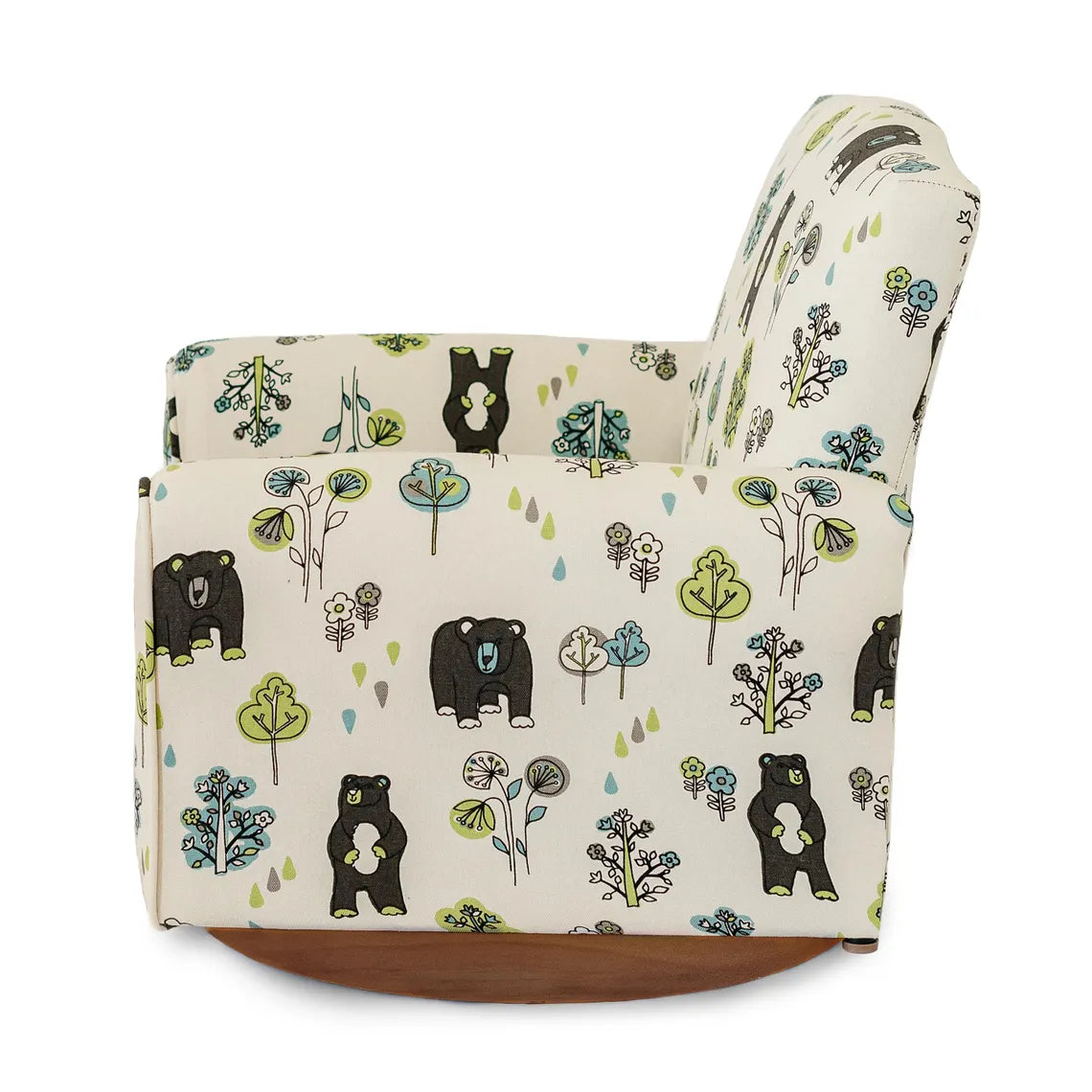 Personalized Kids Chair, Childs Upholstered Rocking Chair, Toddler Chair, Kids Armchair - Bears and Trees Print
