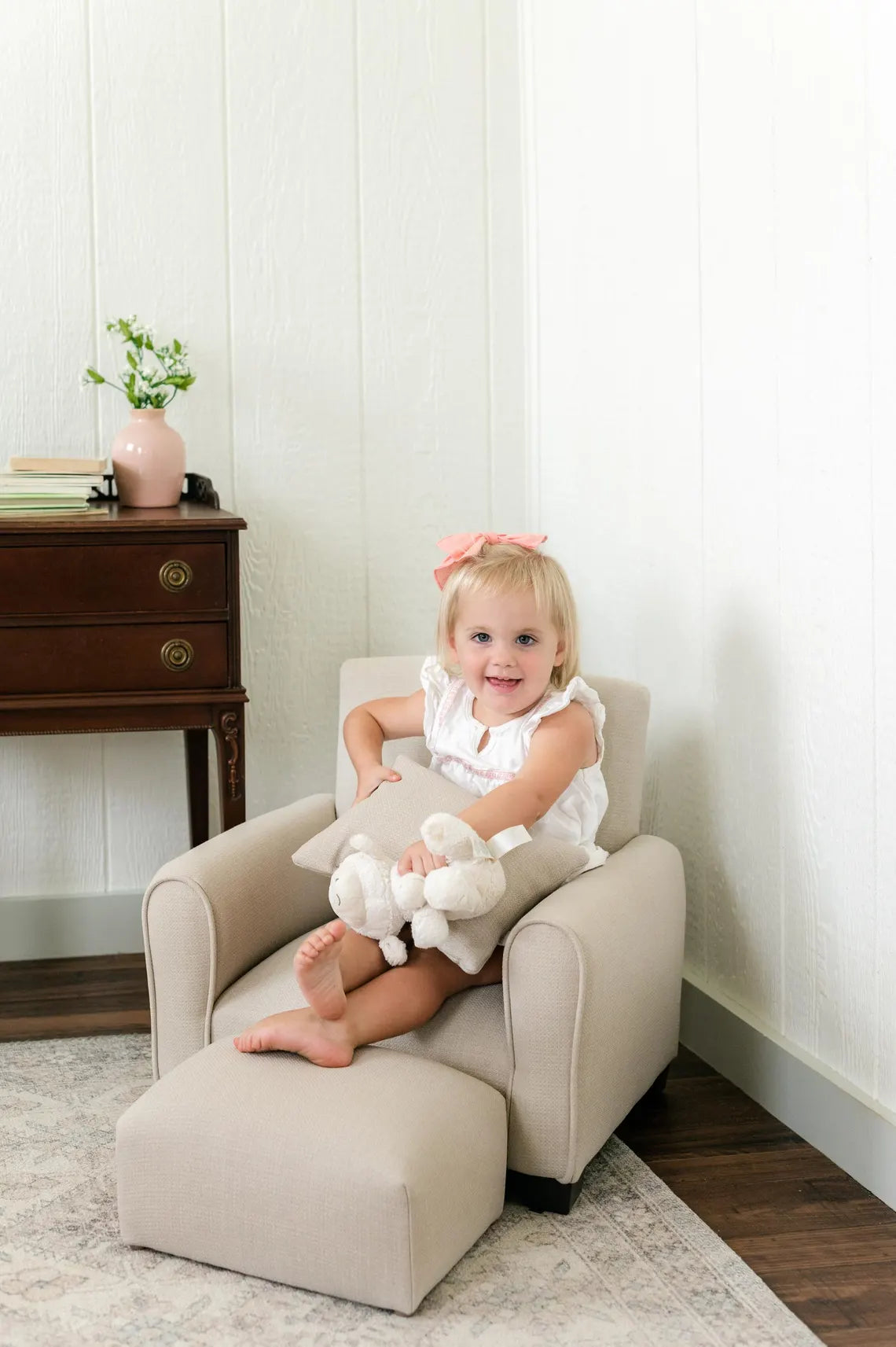 Personalized Kids Rocking Chair / Kids Chair - Oatmeal/Beige