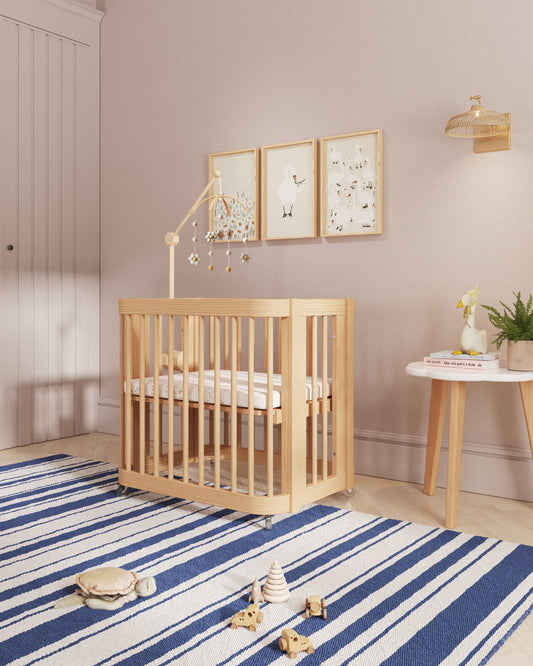 ✨3-in-1 Children Convertible Wave Crib, converts from a mini crib, to full crib, to toddler bed