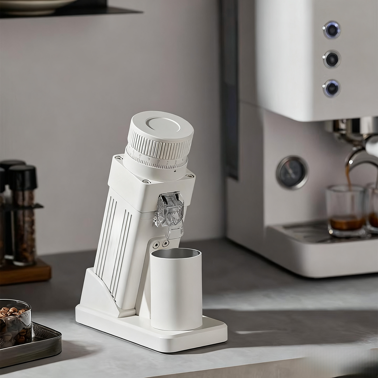 ☕️Small Footprint Electric Bean Grinder, 55mm Cone Burr, 60 Settings for Espresso/Drip/French Press/Cold Brew, Aluminum Housing