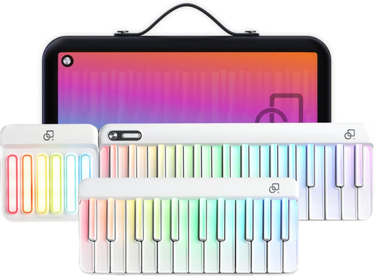🎶Smart Piano Keyboard,Rainbow LED Lights&Free Apps, 256 Voices,100+ Auto Chords,MIDI Support,59-Key Digital Piano for Beginners,Gift for Birthdays or Holidays