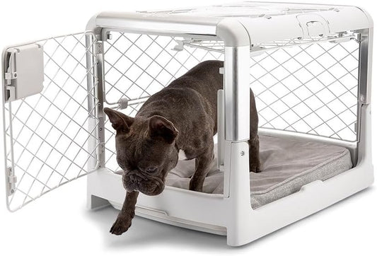 Collapsible Dog Crate with Wheels, Premium Portable Dog Crate