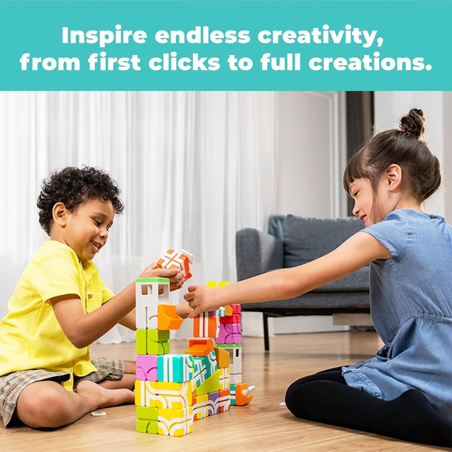 🎈STEM Magnetic Building Blocks with Trucks & Fruit Tiles, Educational Sensory Magnet Toys,Montessori Magnet Building Cubes for Kids
