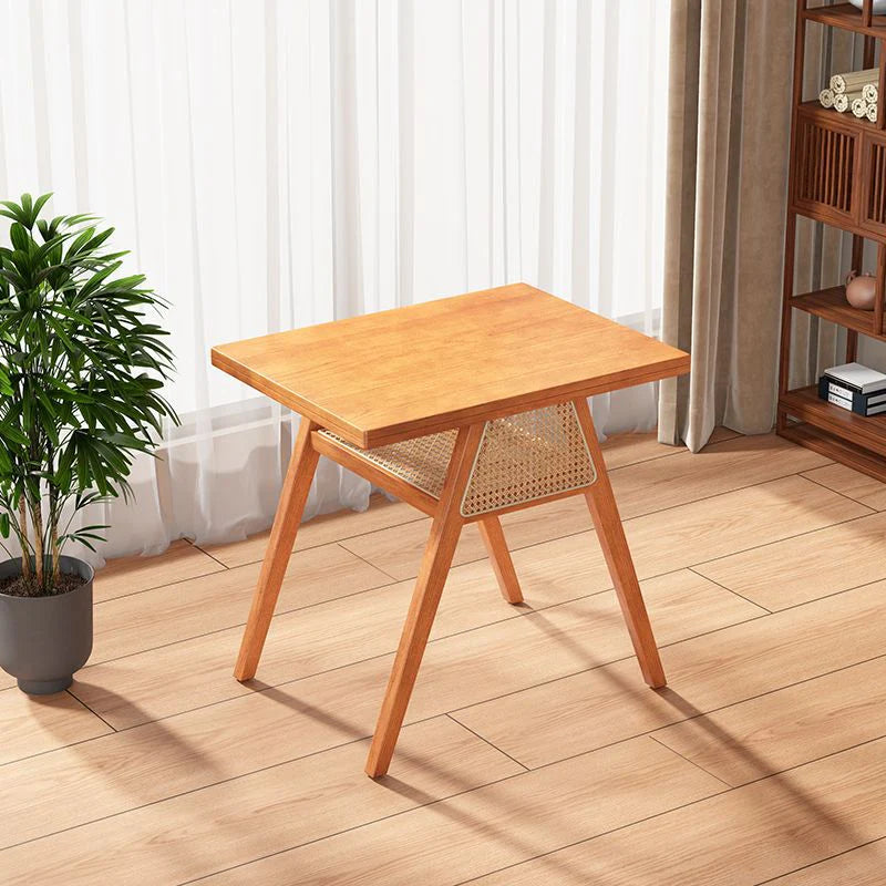 ✨Traditional Japanese Weaving Rattan, Rubber Wood Square Storage-Friendly Coffee Table & Chair Set For Living Room