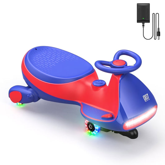 ⚡Electric Wiggle Car with Pedal, 2-in-1 Kids Ride On Toy, Rechargeable Battery, Anti-Rollover, Flashing Wheels, Bluetooth Music
